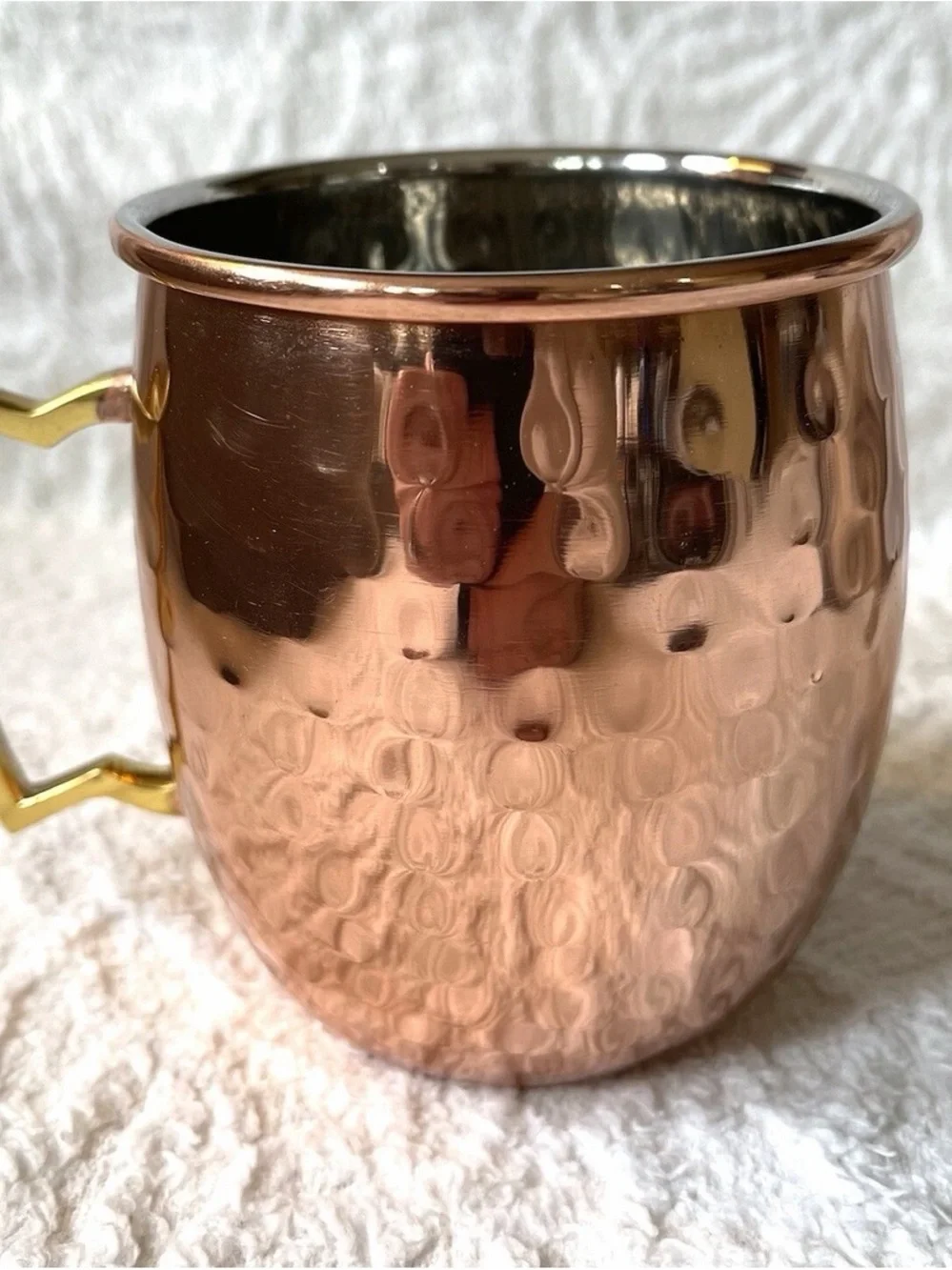 Pier 1 Copper-Tone Hammered Mule Mug Set